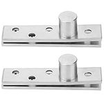 2 Pack 360 Degree Rotation Door Hinges, Stainless Steel Concealed Pivot Hinges 75x17mm Up Down Shaft Door Window Cabinet Hinge Hardware(Eccentric Pivot)