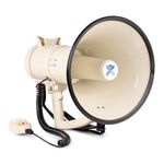 VONYX MEG120 Premium 120W Portable Megaphone Loudhailer, Bluetooth Bullhorn Megaphone with MP3 Player, USB/SD/AUX, Record Function, Siren Alert, Durable ABS Housing, Includes Lithium-Ion Battery