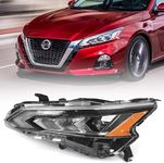 Huray LED Headlight Assembly Fit for Nissan Altima 2019-2022 LH Projector Headlamp w/LED DRL OE Style Replacement for NI2502266 Left Driver Side