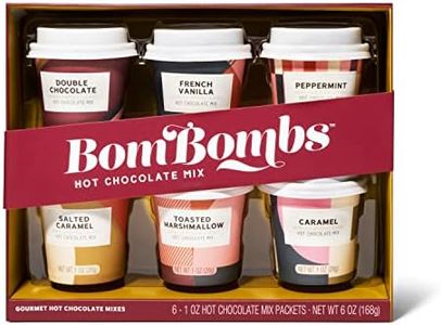 Bombombs Gift Set of Mini Cup Hot Chocolates in 6 Flavors - Double Chocolate, French Vanilla, Peppermint, Salted Caramel and More