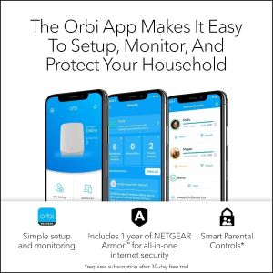 NETGEAR Orbi Mesh WiFi 6 Router – High-Speed Whole Home Coverage