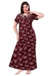 Soulemo Women's Printed Alpine Nighty (M - Bust - 42 - Maroon_330) 1657_GM