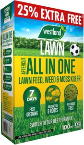 Westland Aftercut All In One Lawn Feed, Weed & Moss Killer – 80m² + 25% Extra