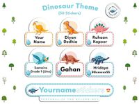 Your Name Stickers | Personalized Name Stickers (Add Your Name) | 30 Waterproof Customized Labels for Kids | 3 Different Sizes (S, M, L) | Ideal for Books, Crayons, Bottle, etc. (Pack of 1, Dinosaur)