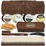 TROCHILINI Shoe Shine Kit - 12PC Set w/Leather Shoe Polish Kit, Mink Oil, Brushes and More for Gentle Care and Cleaning, Brown, Medium