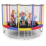 Toy Park Fitness TUV Approved 16ft Trampoline with Enclosure net (Supports Weight Upto 250 kgs) and Poles Safety Pad & Ladder (16ft), Height is 270cm