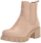 Madden Girl Womens Tessa Faux Suede Round Toe Chelsea Boots Beige 9 Medium (B,M)