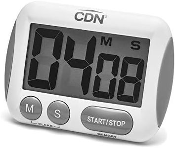 CDN TM15 Big Timer | Counts Up & Down, 100 Minutes & Seconds, Extra-Large Digits, Loud Alarm, Stand, Hang, Magnet Mounting, Perfect for Batch Baking, 1, White