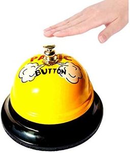 Service Bell for Restaurant Desk Call Bells Dogs Bell Service Bell for Sick Funny Elderly Loud Bell(1 3.5" Service Bell & 1 Black Bell Sign with Sticker)