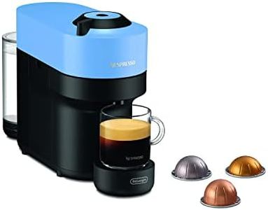 De'Longhi Nespresso Vertuo Pop ENV90.A, Cafetera Automática, Máquina de Café de Cápsulas Desechables, 4 Tamaños de Taza, Tecnología de Centrifugado, Set de Bienvenida Incluido, 1260W, Azul Pacífico