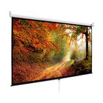 MPLUS Projection Screen 100 "16:9 4K HD Manual Pull-Down, Wall-Mounted Projection Screen Home Theater Office Entertainment