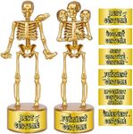 AORZIT Halloween Trophy 2 Pack Best Costume Skeleton Trophies for Kids Adults, Halloween Skeleton Funny Trophy Plastic Tropies for Contest Awards, Halloween Party Prizes for Adults Party Supplies(A)