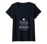 Womens Yiayia Is My Name Yiayia Gifts for Greece Greek Grandma V-Neck T-Shirt