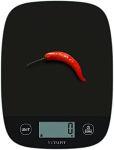 NUTRI FIT Bilancia digitale da cucina ultra sottile Bilancia elettronica multifunzione Bilancia da cucina grande display in plastica piattaforma 5kg/11lb-1g lb.oz fl.oz g ml (nero)