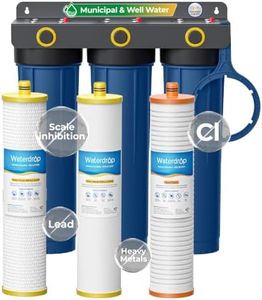 Waterdrop WHF3E-SKH 3-Stage Whole House Water Filter System,with Heavy Metal and Anti-Scale Sediment Filter, Highly Reduce Scale,Lead, Chlorine,Taste,5 Micron,1" Inlet/Outlet,20 x 4.5