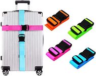 ZALIZR 4 Pack Luggage Straps for Suitcase - Adjustable Travel Packing Belts in 4 Colors, Non-Slip and TSA Approved with Quick-Release Buckle, Travel Accessories Bag Straps