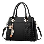 ACNCN Women Handbags Shoulder Bag Crossbody Messenger Bag Tote Satchel for Lady PU Leather Purse(Black)