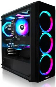 Greed® MK2 Plus - High End Gaming PC - AMD Ryzen 7 5700X + RX 9060XT 16GB - Schneller RGB Computer + 4K Raytracing Rechner mit 4,6 GHZ - 32GB DDR4 RAM - 1TB SSD + 750W Netzteil - WLAN + Windows 11 Pro