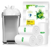 OKKEAI Bin Bags 30l Bin Liners Medium Garbage Bags White 40 Counts Strong Kitchen Trash Bags Fit 20-25l Pedal Rubbish Bin