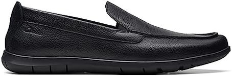 Clarks Collection Men's Flexway Step Moccasin, Black Leather, 9 Medium US