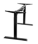 TechOrbits Electric Standing Desk Frame - Two Leg Motorized Stand Up Desk Base - Sit Stand Desk with Memory Settings and Telescopic Height Adjustment (Black)