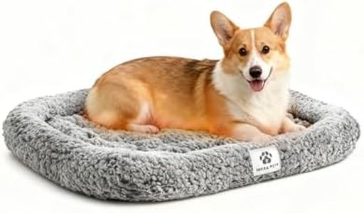 Mora Pets Self Warming Cat Bed Self Heating Pet Pad with Bolster and Foam Washable Removable Cover Non Slip Thermal Sherpa Fabric Pet Mat Grey 23 Inch