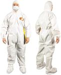 Quest Barrierwear Disposable Coveralls - Protective Coveralls with Hood and Boot - Hazmat Suit - White - 3XL - Pack of 6 Suits