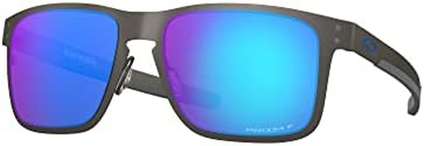 Oakley Men's Oo4123 Holbrook Metal Square Sunglasses, Matte Gunmetal/Prizm Sapphire Iridium Polarized, 55 mm