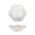 Ceramic Spoon Rest, Tea Bag Holder Dish, Flower Shape Spoon Holder Kitchen, Sauce Dishes, Sushi Soy Dipping Bowl, Coffee Station Decor Coffee Accessories 2pcs (White)