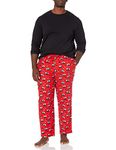 Amazon Essentials Men's Flannel Pajama Set (Available in Big & Tall), Black/Red Panda, X-Small