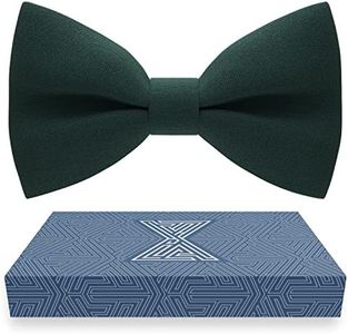 Bow Tie House Babies Classic Pre-Tied Bow Tie Formal Solid Tuxedo (Small, Dark Green 1)