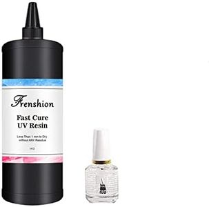 1KG Upgrade 45S Fast Cure Clear Hard UV Resin,High Transparency and No Shrinking + 15ML Shine Oil, For Casting & Coating DIY Handcraft Jewelry Earrings Necklace Bracelet