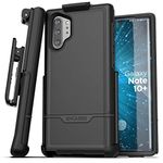 Encased Galaxy Note 10 Plus Belt Clip Protective Holster Case (2019 Rebel Armor) Heavy Duty Rugged Full Body Cover w/Holder for Samsung Note 10+ (Black)