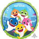 amscan 4075801 - Official Pink Fong Baby Shark Round Foil Balloon Birthday Party Accessory