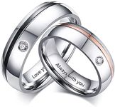 Personalised Couple Rings for Him and Her Sets Stainless Steel Matching Rings Engraved Jewellery Gift for Anniversary Birthday Xmas