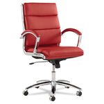 Alera Neratoli Mid-Back Swivel/Tilt Chair, Red Soft-Touch Leather