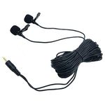 ANCLLO Dual-Head Lavalier Microphone Lapel Clip-on Microphone Set Omnidirectional Electret Condenser Mic 3.5mm Jack for Smartphones DSLR Camcorders