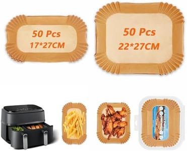 Marakruki Air Fryer Paper Liners for Philips Dual Basket Air Fryer, 50+50 Pcs Paper Liners for Philips Air Fryer 3000 Series, Air Fryer Accessories for Large & Small 2 Drawers
