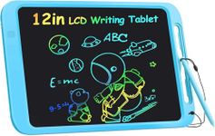 Tvara 12 Inch LCD Writing Tablet with Stylus Pen, Electronic Colorful Screen Magic Slate Doodle Drawing Board Pad Scribbler Educational Learning Tool Birthday Gifts Girls Boys Kids - Random Color