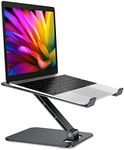 RIWUCT Foldable Laptop Stand, Height Adjustable Ergonomic Computer Stand for Desk, Aluminum Portable Laptop Riser Holder Mount Compatible with MacBook Pro Air, All Notebooks 10-16" (Black)