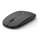 Wireless Silent ,USB Laptop PC Cordless Mouse Rechargeable Slim Mice by Anmck,10m Remote Range,1600 DPI 3 Adjustment Levels Noiseless Mini Mouse ,Home & Office for Windows,MAC OS and Linux-Black