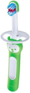 Istruzioni in Lingua Straniera - Mam Spazzola Baby'S Brush Set C120 – Spazzolini da Denti con Manico Corto e Compatto, con Anello di Sicurezza, per Bambini dai 6 Mesi, Verde, 1 Pezzo