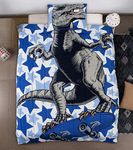 Tadpoles 2-Piece Dinosaur Bedding Set | 1 Twin Reversible Comforter & 1 Standard Pillowcase | Made of 100% Gently Brushed Microfiber Polyester | Soft, Smooth & Durable | Ideal for Kids & Teens | Blue