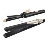 Vega Miss Dazzle Styling Set for Women, Hair Straightener with Ceramic Coated Plates & Curler Combo 19 MM Barrel Hair, Easy Lock System, Safety Stand, (VHSS-02)