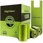 Dog Poo Bags - 270 Leak Proof and Extra Thick Biodegradable Eco Poop Bags with Tie Handles, 15 Bags on a Roll, 18 Dispenser Refills, Strong Waste Bags