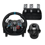 Logitech G29 Driving Force Racing Wheel & Pedals Plus Gear Shifter Bundle (PS4 / PS3 & PC) UK-Plug