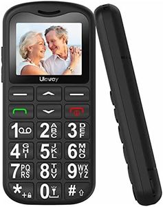 uleway Big Button Mobile Phone for Elderly GSM Unlocked Mobile Phone With SOS Button Speed Dail Torch FM Radio Dual SIM Basic Cell Phone Easy to Use for Seniors (Black)