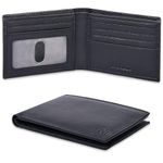 Mens Slim Wallets | Billfold | 1 ID Windows | Black | Multiple Credit Card Slots | Gifts for Men | Soft Genuine Leather