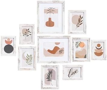 eletecpro 10 Pack Picture Frames, Including 4Pcs 4x6, 4Pcs 5x7, 2Pcs 8x10 Picture Frames Collage Wall Decor or Tabletop Display, Multiple Sizes Gallery Wall Frame Set, Distressed White