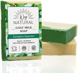 Goat Milk Soap Bars, Eucalyptus Spearmint (3 Natural Soaps) - Gentle, No Dyes, Real Goat Milk Bar Soap for Men & Women - Hand & Body Soap Bars, Organic Goat Soap (Large, 5oz) - Eucalyptus Spearmint